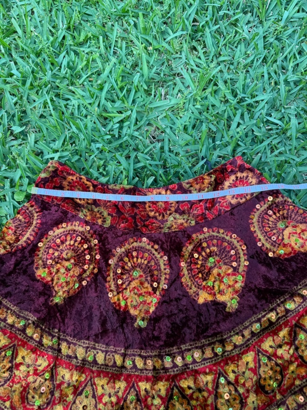 Vintage Temptation NWT Velvet Tapestry Midi Skirt Boho Festival Y2K Medium - Picture 3 of 6